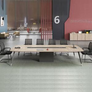 Enterprise Office Meeting Reception Conference Large Modern Wood <b>Adjustable</b> Long Square Conference <b>Table</b> - Product Image 4