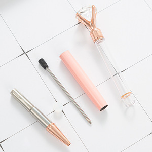 Promotion Stylo Bille DIY Personnalisable avec Grande Fente pour Diamant, Corps Métallique Polychrome Effet Cristal, Recharge Parker, Encre Bleue/Noire, Logo Personnalisé, Nouveauté - Product Image 4