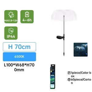 Lumière LED solaire d'ambiance 6500K, acier inoxydable, idéale pour les jardins et les pelouses, apporte de l'éclairage et du style à l'extérieur. - Product Image 3