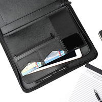 Porte-documents en cuir PU personnalisé sur mesure avec emplacements pour cartes/stylos