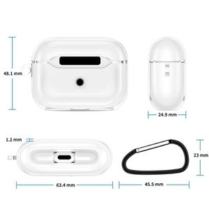 HOCAYU-funda protectora transparente de Tpu suave para <span class=keywords><strong>Airpods</strong></span> <span class=keywords><strong>Pro</strong></span> <span class=keywords><strong>1</strong></span> 2 con llavero - Product Image 4