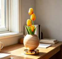 Lampe de chevet en verre en forme de tulipe, lampe de table décorative, lumière d'ambiance pour chambre à coucher