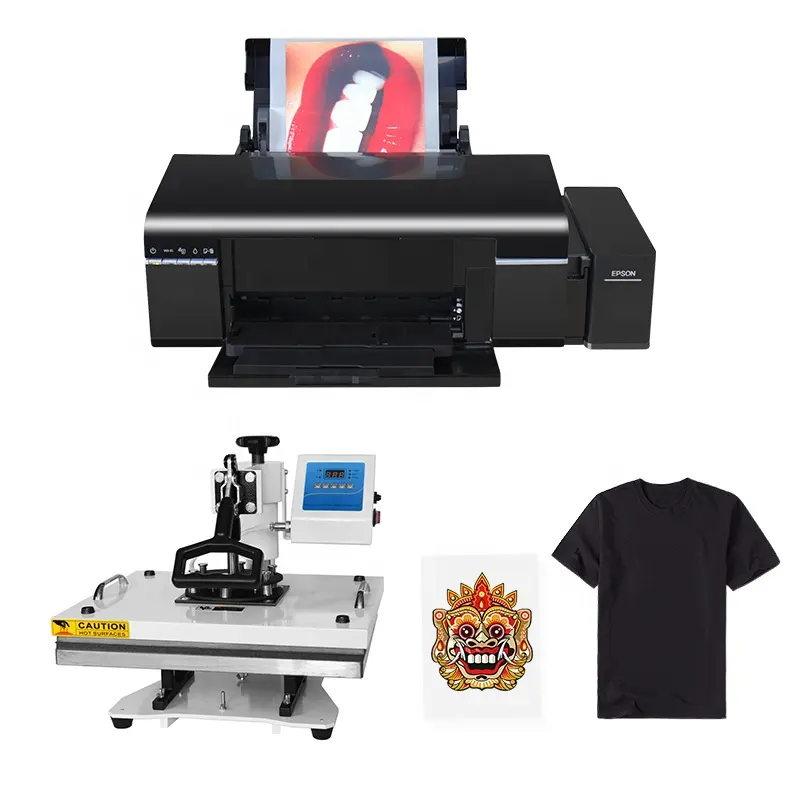 Jetvinner A4 L805 DTF printer heat transfer PET film T shirt dtf printer with shake powder machine