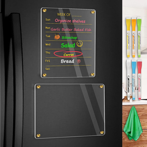 Tableau d'écriture effaçable à sec en acrylique épais à coins arrondis, réutilisable, pour la planification des tâches au bureau et en famille - Product Image 1