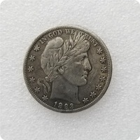Réplique complète de la pièce de monnaie américaine Barber Half Dollar de 1892-1915, pièce de monnaie ancienne, souvenir, cadeau de collection
