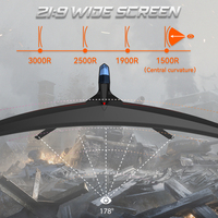 Écran 21:9 fabriqué en usine, 3440*1440, vif, 144 Hz, 34 pouces, incurvé, 144 Hz, moniteur de jeu 4K