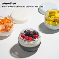 Contenants de stockage alimentaire en verre borosilicate de 16 oz, style européen, avec couvercles hermétiques, anti-fuite, anti-déversement, pour les repas à emporter, la préparation de salades
