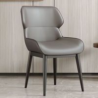 Chaise de salle à manger moderne et simple, style luxe léger, avec cadre en acier et revêtement en cuir PU, dossier multifonctionnel, tabouret design de style italien 2025