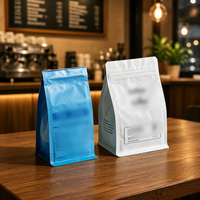 Sacs à café vides en gros 250g 500g 1kg, sacs à grains de café à fond plat avec fermeture éclair et valve unidirectionnelle