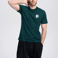 T-shirt décontracté à col rond pour homme, personnalisé, 180g, 70% polyester, 30% rayonne, doux, respirant, durable, lisse, fluide, oversize, uni