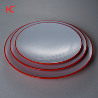 Vaisselle en mélamine blanche ronde à chaud Assiettes en plastique unies personnalisables et durables pour les fêtes stockées par Oriental