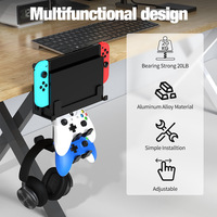 Support de bureau flexible en acier carbone portable pour manette de jeu DualSense Chicon 360 rotatif avec crochet pour casque