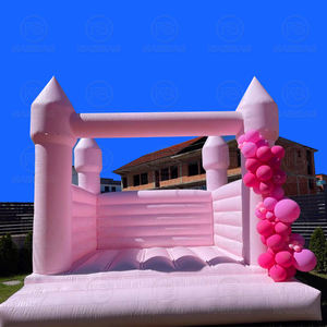 Château de saut <span class=keywords><strong>rose</strong></span> Maison de rebond blanche Château gonflable Jumper gonflable avec fosse à ballons pour la fête de mariage - Product Image 3