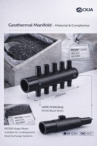 ระบบจ่ายความร้อนใต้ดิน PE100 HDPE สำหรับปั๊มความร้อนจากแหล่งกำเนิดความร้อนใต้ดิน (<span class=keywords><strong>GSHP</strong></span>) ช่องจ่ายขนาด 432 มม. หัวต่อขนาด 90 มม. - Product Image 4