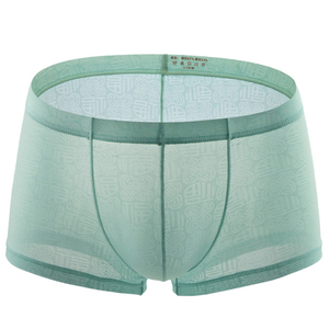 Calzoncillos Bóxer Transpirables de Nailon para <span class=keywords><strong>Hombre</strong></span>, Estilo Sexy y Delgado, con Patrón Jacquard, Ropa Interior Masculina con Elasticidad - Product Image 5