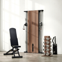 Machine à câbles double à fixation murale, entraîneur à poulie multifonction, équipement de gym en bois pour la maison