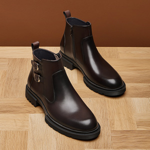 Zapatos Oxford de Vestir para Hombre, Estilo Británico Vintage, Cuero Charol Brillante, Punta Cuadrada Tallada, Zapatos Formales con Aumento de Altura para Boda - Product Image 3