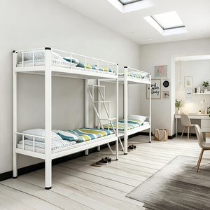 Modern Strong Metal Double Steel Bunk <b>Bed</b> <b>Space</b>-<b>Saving</b> Design for Kids Adults Dormitory Bedroom Apartment School Farmhouse Hotel - Product Image 4
