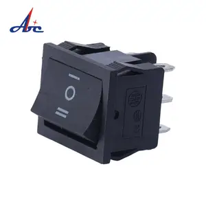 Large Size Large Current 30A 250Vac Waterproof On Off On 3 Position 6 Pin Black Housing Rocker Switch