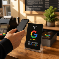 Carte NFC TapFive pour avis rapides avec puce NTAG213, étanche, pour restaurants/boutiques sur Google/TikTok/Instagram - Marque ecardlink
