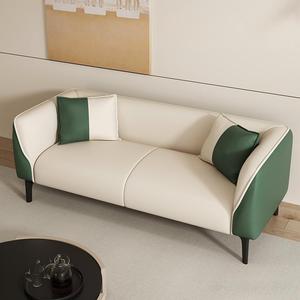Sofá Doble de Cuero de Lujo Moderno Personalizado con Relleno de Esponja y Tela Sintética de PU para Sala de Estar o Diseño de Sofá de Hotel - Product Image 2