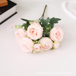 Décoration de fête : <span class=keywords><strong>Fleurs</strong></span> <span class=keywords><strong>artificielles</strong></span> Rose Pivoine à 5 têtes pour la décoration intérieure, bouquet de mariage, décoration de table et de chemin, cadeau de décoration de mariage - Product Image 3