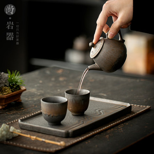 Stoneware Kung Fu <b>Tea</b> <b>Set</b> With Tray For Two Heat Resistant Dehua County Ceramic Teapot And <b>Cups</b> Afternoon <b>Tea</b> Use - Product Image 3