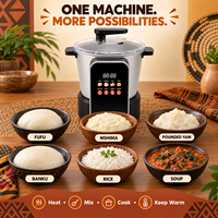 Mesin Pembuat Fufu 6L Swallow Maker dengan Panel Sentuh Digital dan Fungsi Penghangat Otomatis 24 Jam untuk Fufu, Banku, dan Tepung Singkong