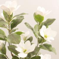 JWS4116 Plante Artificielle en Plastique Aspect Naturel Magnolia Camélia Grand Arbre Bonsaï Décoratif en Pot Style Nordique Écologique