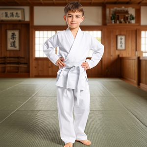 Traje de Karate Blanco para Niños, 100% Algodón, Duradero, Corte Regular, Kit de Ropa para Artes Marciales Infantiles - Product Image 2