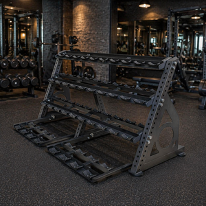 Estante de Almacenamiento Comercial <span class=keywords><strong>para</strong></span> Gimnasio, Ajustable, de 4 Niveles, <span class=keywords><strong>para</strong></span> 19 Pares de Mancuernas, con Cajón Deslizante - Product Image 6