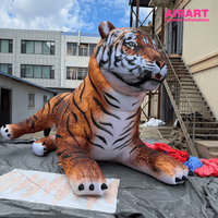 Tigre gonflable géant réaliste couché, impression numérique personnalisée, modèle d'animal sauvage gonflable pour l'affichage et la décoration d'événements en zoo ou parc