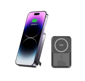 Banco de potência personalizado para celular iphone Samsung, carregador de bateria sem fio de carregamento rápido 10000mAh, banco de potência magnético universal