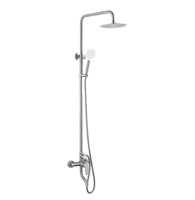 Keran Pancuran Hujan Modern Satu Tuas Bahan Stainless Steel 304 Model Terpasang di Permukaan dengan Air Panas dan Dingin