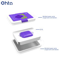Boîte personnalisée ovale en bagasse de canne à sucre moulée, biodégradable et écologique, avec insert en pulpe de papier pour téléphone portable et ordinateur