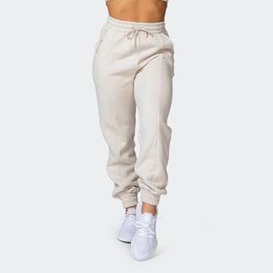 Pantalons de jogging en molleton pour femmes, surdimensionnés, en coton doux, avec cordon de serrage, imprimé logo, couleur violette, personnalisés - Product Image 4