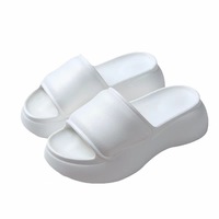 Sandales EVA pour femmes, à bout ouvert, semelle épaisse, rehaussantes, pour l'été, intérieur/extérieur, doublure en microfibre, tendance mode, rose et noir