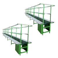 Ligne de convoyeur de table de travail en acier inoxydable à vitesse réglable pour la production en atelier Magasins d'alimentation Usines de fabrication Caoutchouc durable