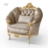 Ekar Furniture 7-Sitzer Edle Stoff Sofa garnitur Antikes Wohnzimmer Sofa Empire Royal Wood Geschnitzte Sofa garnitur