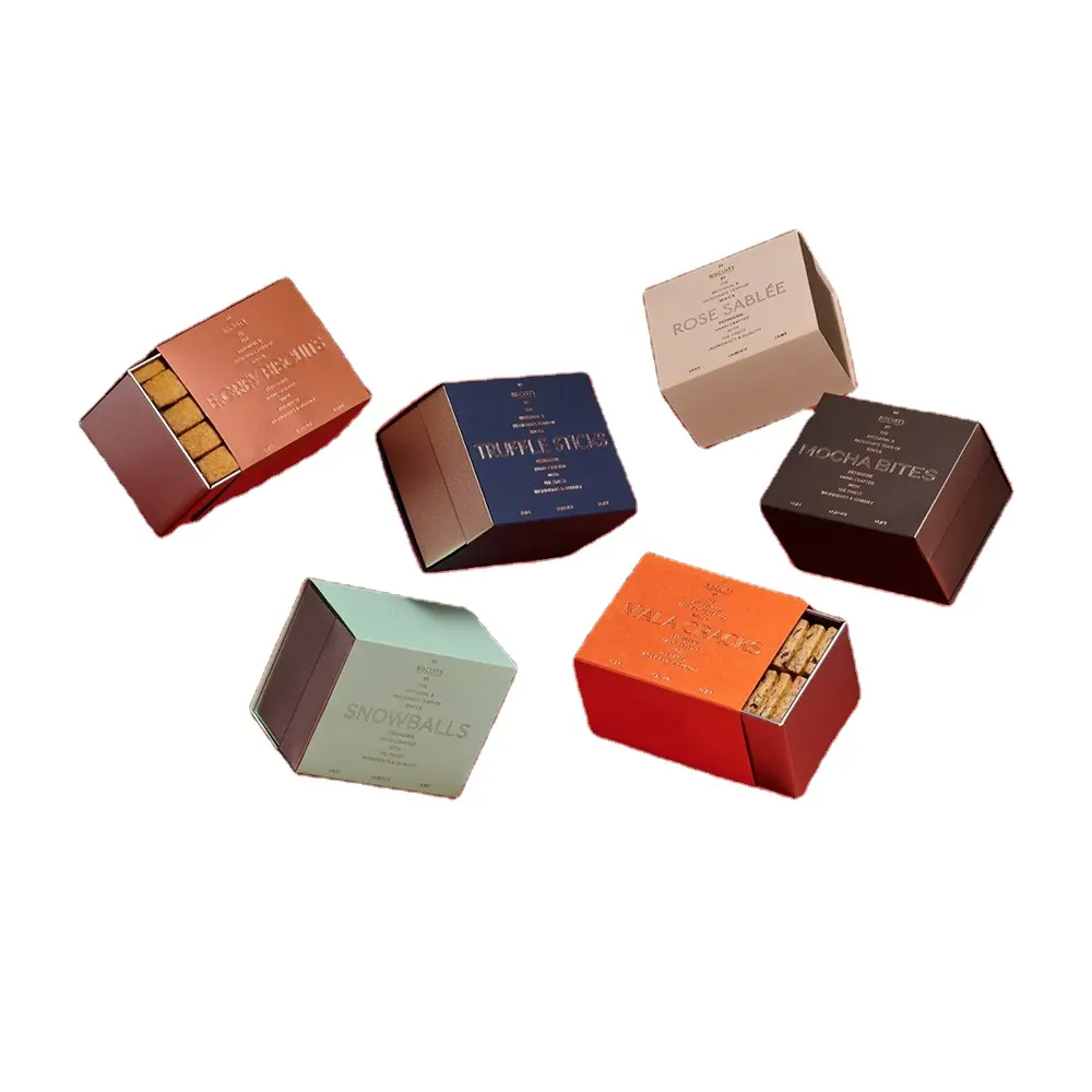 High-quality Sleek Affordable Eye-catching Colorful Unique Cardboard Box for Cake Candy Chocolate Dessert with Exclusive Logo