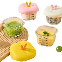 Nouveautés : Bol alimentaire en verre anti-fuite pour bébé, avec couvercle en silicone, pour le stockage des aliments pour nourrissons