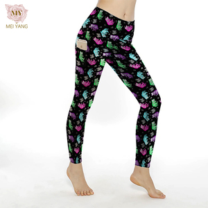 Leggings Meiyang para <span class=keywords><strong>Mujer</strong></span>, Estampado Personalizado de Halloween, Leggings con Estampado Completo, Leggings Deportivos de Cintura Alta con Bolsillos - Product Image 6