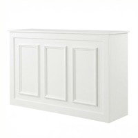 Comptoir de bar rectangulaire en bois massif blanc, personnalisé, durable et moderne, pour réceptions de mariage, extérieur, hôtel, maison, bar, salon
