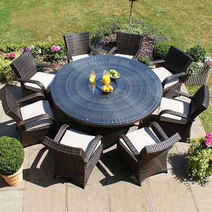 Juego de comedor cómodo e impermeable para exteriores, <span class=keywords><strong>mesa</strong></span> <span class=keywords><strong>y</strong></span> <span class=keywords><strong>sillas</strong></span> de ratán para 2-8 para patio <span class=keywords><strong>y</strong></span> muebles de patio para niños - Product Image 6
