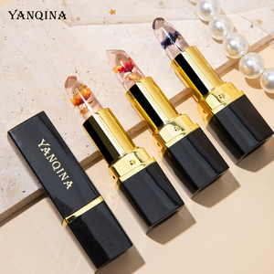 Lipstik jeli kristal tahan lama, Pelembab transparan menutrisi tahan air dengan stik bunga berubah warna - Product Image 3