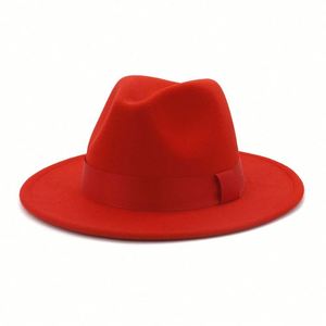 Chapeaux Fedora en feutre de laine unisexe pour hommes et femmes, couleur unie, vente en gros - Product Image 6