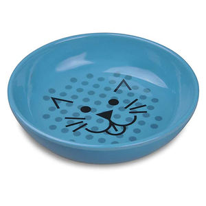 Lindo diseño personalizado calcomanía redonda mascota perro alimentador blanco negro cerámica gato plato bienvenida marca logo para promoción - Product Image 4