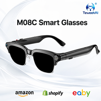 Gafas con Cámara IA M08C de 8MP, Grabación 1080P a 30FPS, Descarga WiFi, Llamadas ENC para Creación de Contenido Deportivo y Turismo