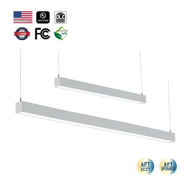 US Stock 5000K 2ft 4ft LED Architectural Linear Light DLC for IP44 5-Year Warranty Ra80 Dimmable