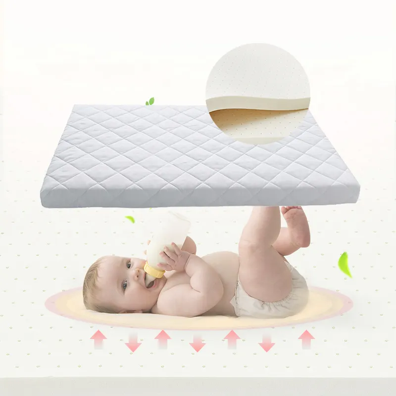 Custom Label Accepted All-season Non-woven Waterproof Cover Latex Foam Core Baby Crib Mattress